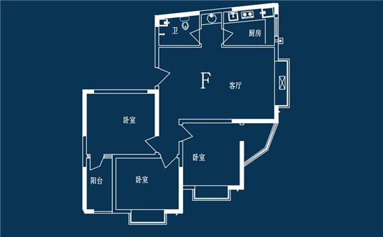 億家運河上郡三室一廳一衛2#F戶(hù)型