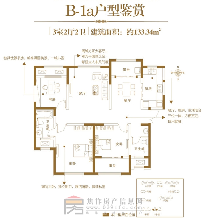 建業(yè)·壹號城邦133.34㎡戶(hù)型