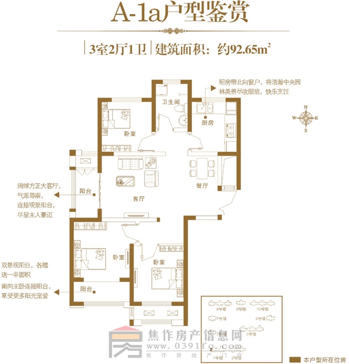 建業(yè)·壹號城邦92.65㎡戶(hù)型鑒賞  