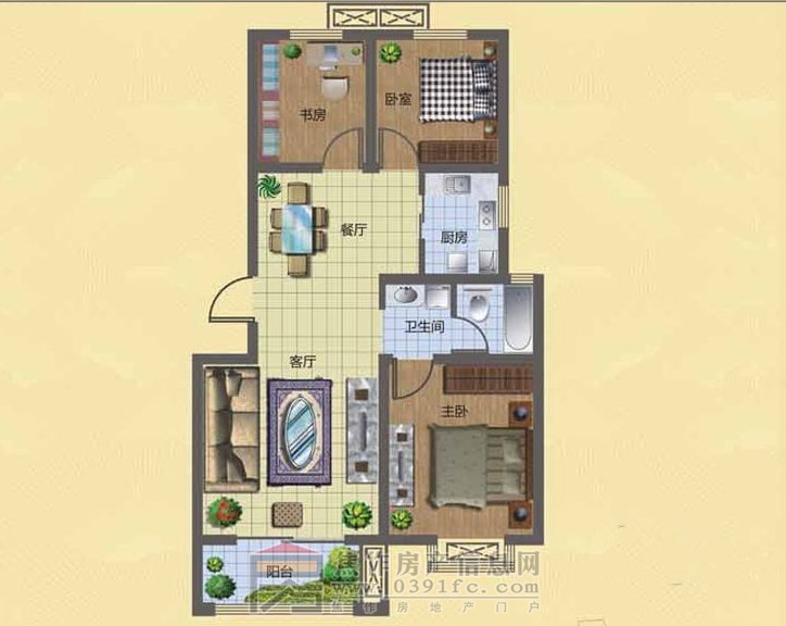 綠都疊翠園C2兩室兩廳一衛
