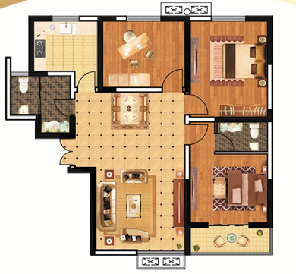 浙商·城市之星3室2廳2衛120.88㎡