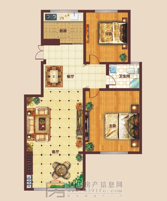 星凱國際城 兩室兩廳一衛 約93㎡