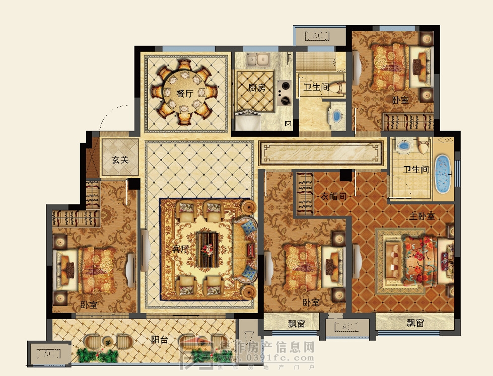 中梁·首府4室2廳2衛142㎡