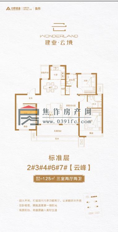 建業(yè)云境125平方3室2廳2衛（云峰）